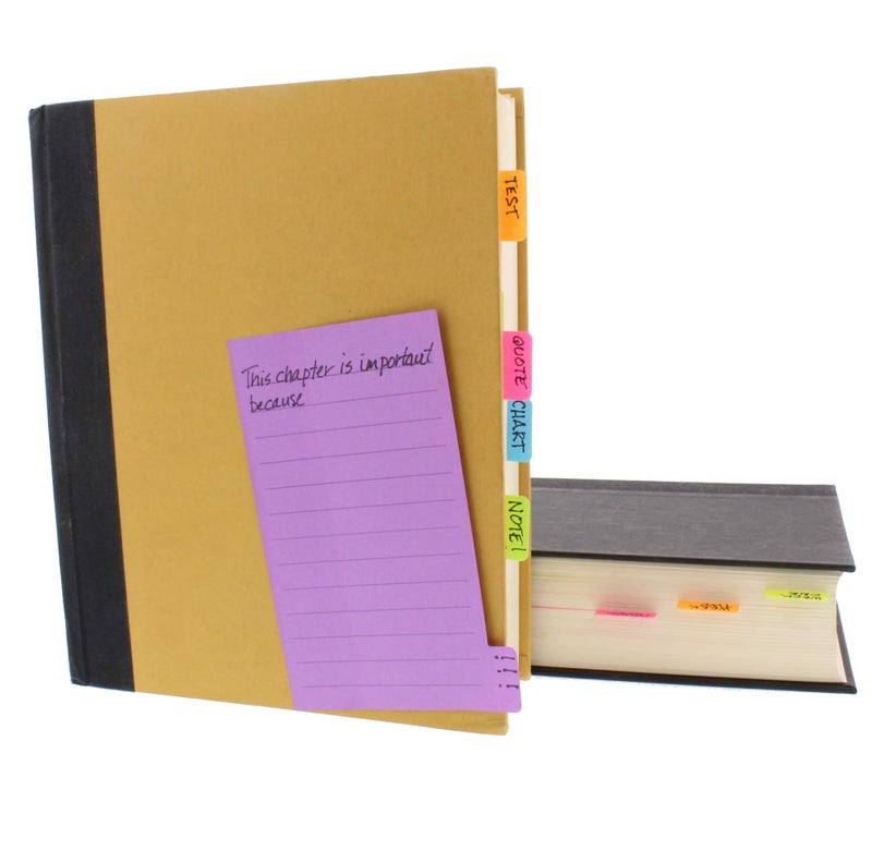 Redi-Tag Divider Sticky Notes, Tabbed Self-Stick Lined Notepads, 180 Ruled Notes, 4" x 6", 3 Books Per Pack, Assorted Colors (B10245) - Image 5